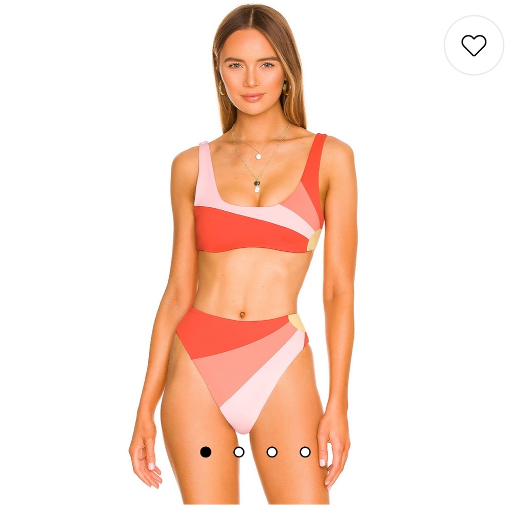 NWT! L*SPACE bikini sunrise top Large bottom medium